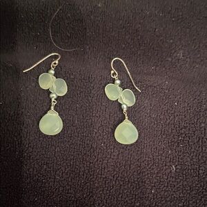 Elegant Gold and Green Dangle Earrings